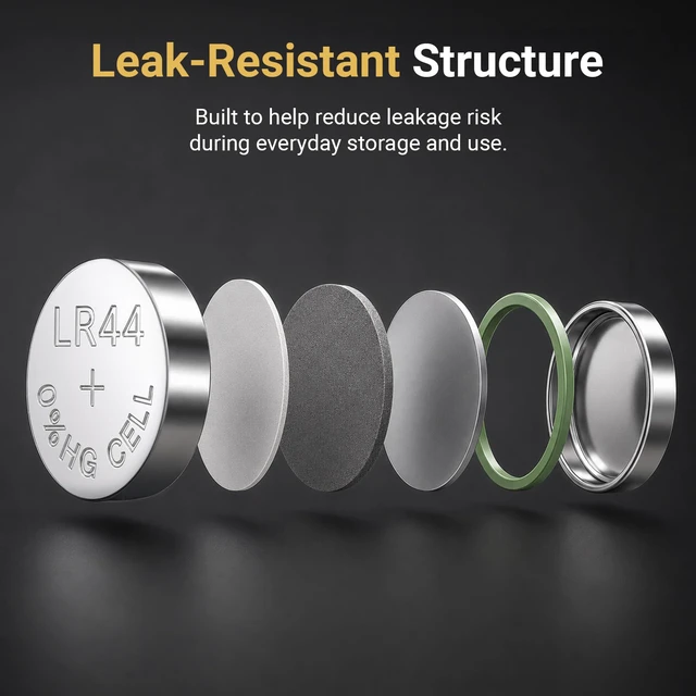 Alt view image 4 of 7 - Bonai Neo LR44 Batteries 25 Pack, 1.5V Alkaline Button Cell Batteries | AG13, A76, 357, L1154F, Long Lasting, Leak-Proof, Fits LED Tea Lights, Holiday Decorations