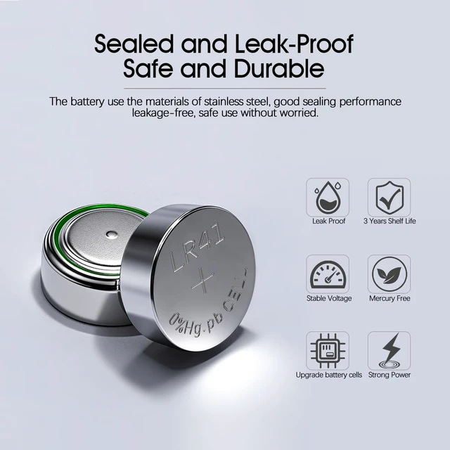 Alt view image 3 of 7 - XUNIUZERO 40 Pack LR41 AG3 392 384 192 Battery 1.5V Button Coin Cell Batteries