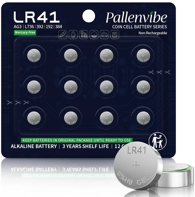 Main image of 12 Pack LR41 AG3 Batteries, L736 392 384 192 lr 41 Button Cell Battery | Leak-Resistant 1.5V Alkaline Button Cells for Mini Flashlight Thermometers Pedometer Laser Pointers Clocks Timer Toys