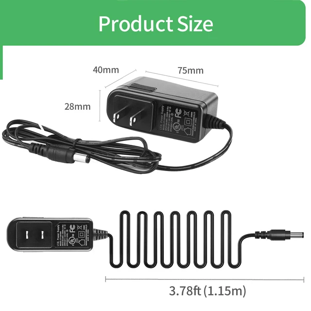 Alt view image 3 of 7 - Security-01 12V 1A Power Supply AC 100-240V to DC 12V 1A Power Adapter Charger for CCTV Camera,LED Strip Light, Router, BT Speaker and More,UL Listed