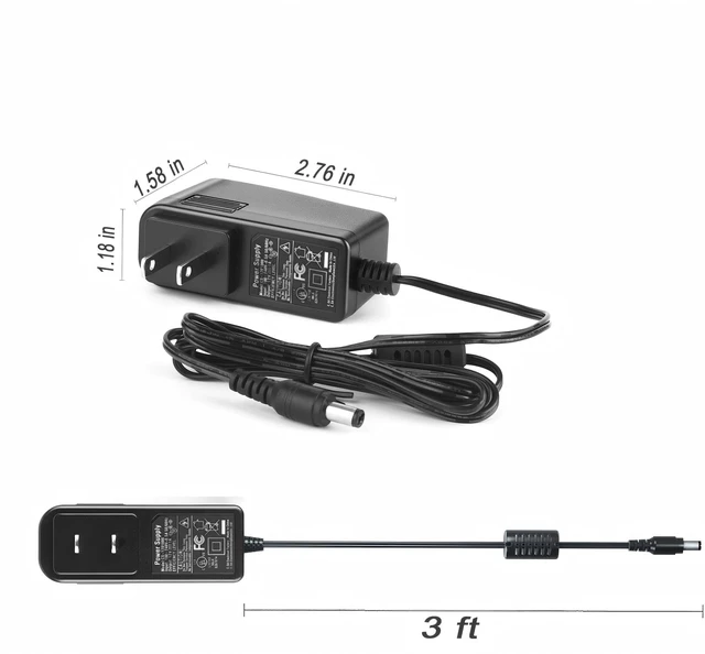 Alt view image 6 of 6 - telehybrid Power Adapter Supply for Yealink Voip Phone T54w T54S T52S T56A T57W T58A T58V T46U T46S T46G T48U T48G T48S T29G MP56 MP58, 5V 2A Replacement for PS5V2000US