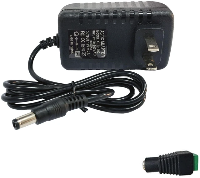 Main image of 12V DC Power Supply 2A 24W AC/DC Adapter, 100-240 50/60Hz | 12 Volts 2Amp Adapter Transformer, DC 12V Power Adapter Cord5.5mm x 2.5mm Barrel Plug