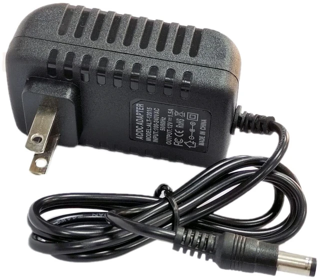 Main image of 12V DC Power Supply 1.5A Universal AC Adapter | 100-240V 50/60Hz to 12 Volts 1.5Amp Transformer, DC 12V Power Adapter Cord, 5.5mm x 2.5mm Barrel Plug