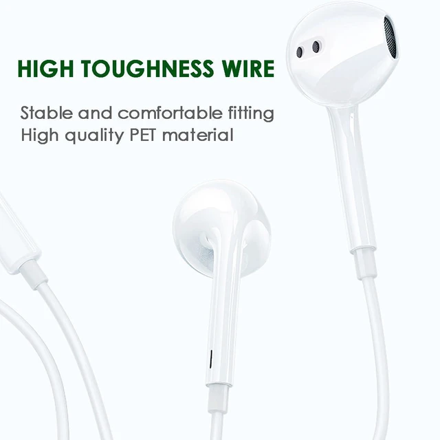 Alt view image 7 of 7 - Wired Earphones with 3.5mm Jack with Mic for Smartphones, Tablets, 2 Pack