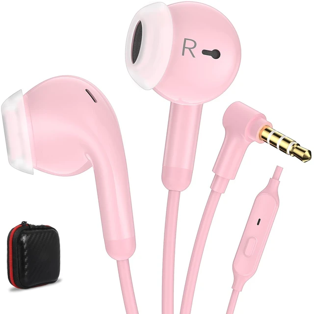 Main image of 3.5mm Jack Headphones Wired for ThinkPad/Chromebook Laptop Earbuds Pink | Noise Cancelling Earphones with Microphone for Airplane School Students for Kindle Fire/iPod PC Tablets for MP3/MP4/iPhone 6