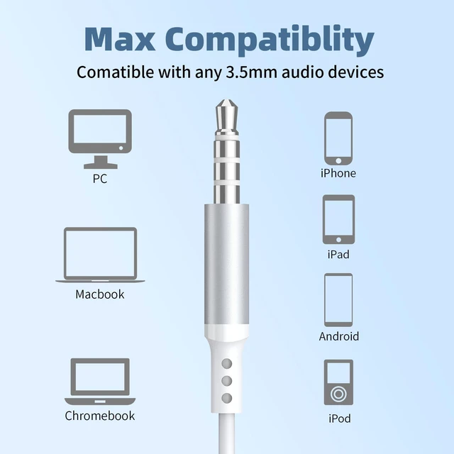 Alt view image 3 of 7 - BENEWY Wired Earbuds 3.5mm Magnetic Earphones with Microphone Headphones | Noise lsolating, Clear Stereo, Ergonomic Design for iPhone, iPad,Smartphone, MP3 Players, Laptops and Other Audio Devices