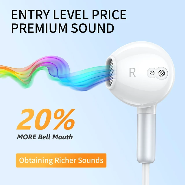 Alt view image 5 of 7 - BENEWY Wired Earbuds 3.5mm Magnetic Earphones with Microphone Headphones | Noise lsolating, Clear Stereo, Ergonomic Design for iPhone, iPad,Smartphone, MP3 Players, Laptops and Other Audio Devices