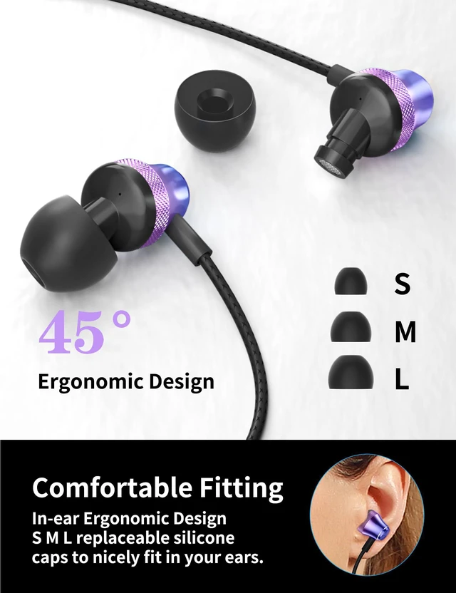 Alt view image 2 of 7 - Wired Earbuds for Chromebook Laptop PC,3.5mm in Ear Headphones for Kindle | Fire HD 10,8,8 Plus,7 Tablet,Noise Cancelling Ear Buds Plug in Audio Jack Mic Volume Control for Samsung A15 A14 for Moto G