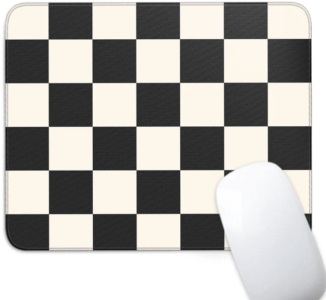Main image of Black Checkered Mouse Pad,Small Mousepad for Desk Work Office 10"X8" | Square Mouse Mat with Smooth Surface Stitched Edges Non-Slip Rubber Base for Computer Travel Laptop Home Desk Accessories
