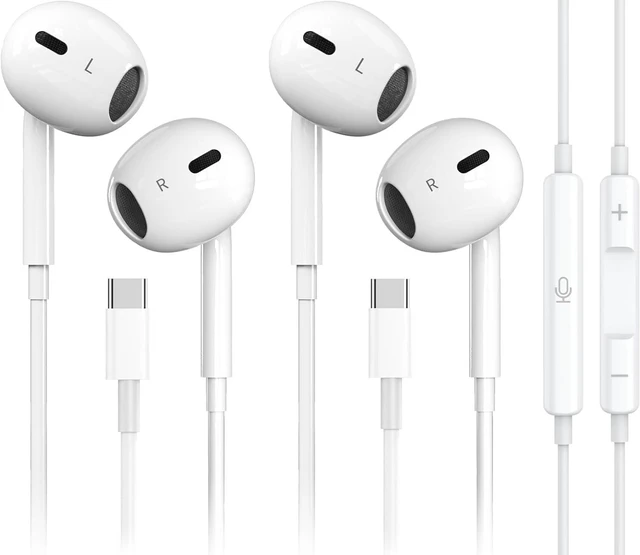 Main image of 2 Pack-USB C Headphones for iPhone 17/16/15 Pro Max Plus Type C Earbuds | with Microphone & Remote Noise Cancelling Earphones for iPhone 17/16/15 Pro Max Plus,iPad,Galaxy S26/S25/S24/Ultra Note 10/20