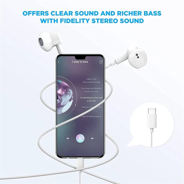 Alt view image 4 of 7 - 2 Pack-USB C Headphones for iPhone 17/16/15 Pro Max Plus Type C Earbuds | with Microphone & Remote Noise Cancelling Earphones for iPhone 17/16/15 Pro Max Plus,iPad,Galaxy S26/S25/S24/Ultra Note 10/20