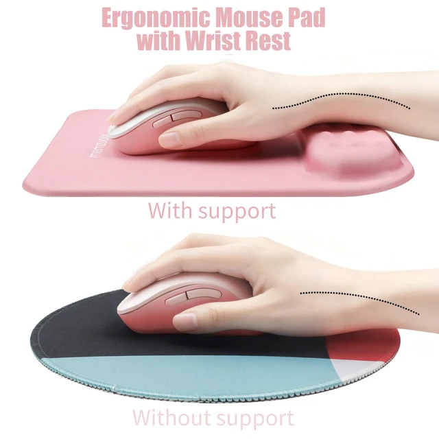 Alt view image 3 of 7 - memzuoix Pink Ergonomic Mouse Pad with Wrist Rest Support,Premium Memory Foam Cushioning for Pain Relief, Non-Slip PU Base for Stable Smooth Control - Perfect for Laptop, Computer, and Home Office
