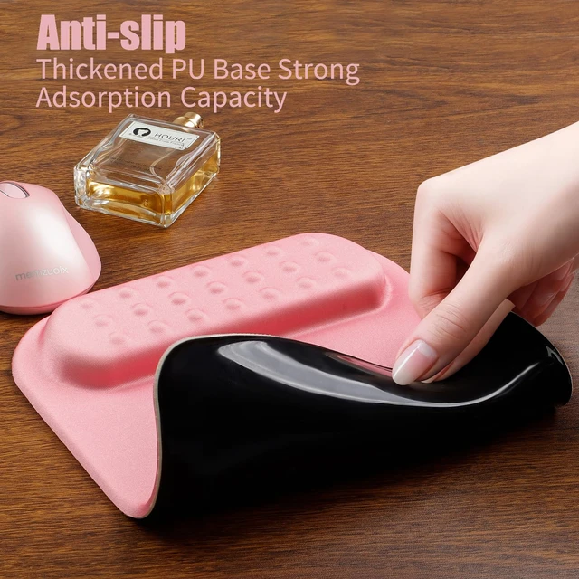 Alt view image 4 of 7 - memzuoix Pink Ergonomic Mouse Pad with Wrist Rest Support,Premium Memory Foam Cushioning for Pain Relief, Non-Slip PU Base for Stable Smooth Control - Perfect for Laptop, Computer, and Home Office