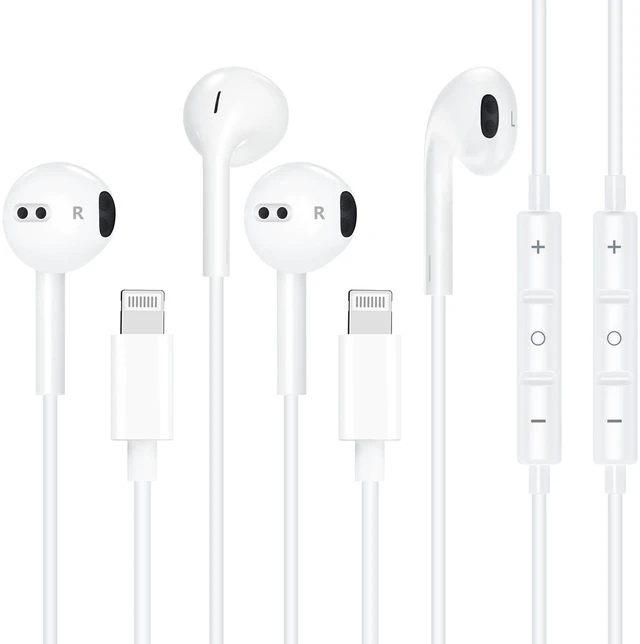 Main image of 2Pack Headphones for iPhone Earbuds with Built-in Microphone & Volume Control, Wired Earphones Compatible with iPhone 14/13/12/11 Pro Max/Xs Max/XR/X/7/8 Plus