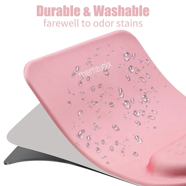 Alt view image 7 of 7 - memzuoix Pink Ergonomic Mouse Pad with Wrist Rest Support,Premium Memory Foam Cushioning for Pain Relief, Non-Slip PU Base for Stable Smooth Control - Perfect for Laptop, Computer, and Home Office
