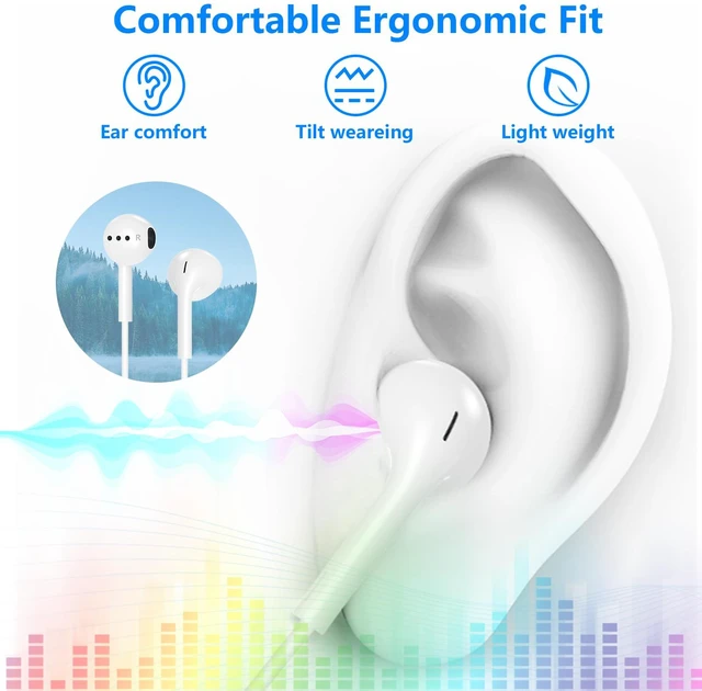 Alt view image 4 of 7 - 2Pack Headphones for iPhone Earbuds with Built-in Microphone & Volume Control, Wired Earphones Compatible with iPhone 14/13/12/11 Pro Max/Xs Max/XR/X/7/8 Plus