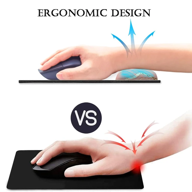 Alt view image 3 of 7 - HOPONY Ergonomic,Wrist Support Gel Mouse Pad with Wrist Rest,Comfortable Computer Mouse Pad for Laptop,Pain Relief Mousepad with Non-Slip Rubber Base,9 x 10 in,Rose Gold Texture