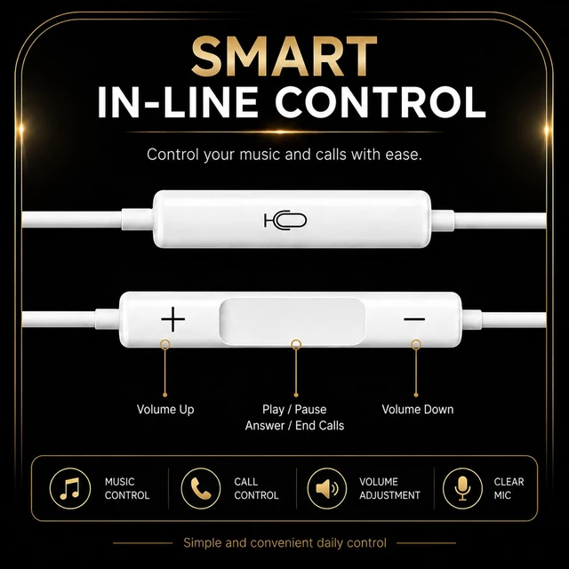 Alt view image 3 of 7 - USB C Wired Earbuds for iPhone 15/16/17, Semi-in-Ear Headphones with Microphone, Volume Control and Built-in DAC, Compatible with Samsung Galaxy and Google Pixel(2 Pack)