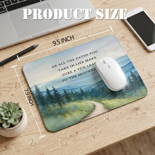 Alt view image 7 of 7 - JOQUXI Inspirational Forest Mountain Mouse Pad, of All the Paths You Take in Life Motivational Mouse Pad for Home Office Computer Laptop Desk Accessories, 9.5x7.9 Inch