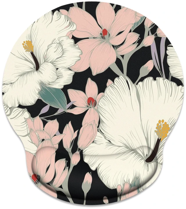 Main image of Britimes Ergonomic Mouse Pad with Wrist Support, Floral Retro | Retro Non-Slip Rubber Base Mousepad for Home Office Gaming Working Computers Laptop Easy Typing & Pain Relief