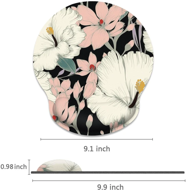 Alt view image 4 of 7 - Britimes Ergonomic Mouse Pad with Wrist Support, Floral Retro | Retro Non-Slip Rubber Base Mousepad for Home Office Gaming Working Computers Laptop Easy Typing & Pain Relief