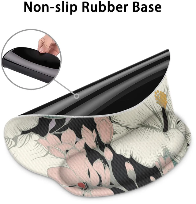 Alt view image 7 of 7 - Britimes Ergonomic Mouse Pad with Wrist Support, Floral Retro | Retro Non-Slip Rubber Base Mousepad for Home Office Gaming Working Computers Laptop Easy Typing & Pain Relief