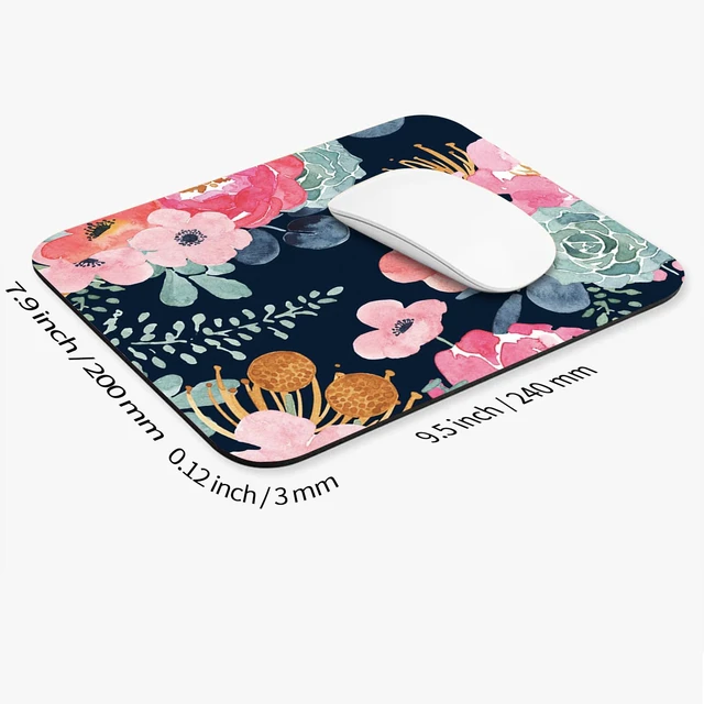 Alt view image 2 of 6 - Armanza Square Mouse Pad Pink Flower, Personalized Premium-Textured Custom Mouse Mat Design, Washable Mousepad Cloth, Non-Slip Rubber Base Computer Mouse Pads for Wireless Mouse