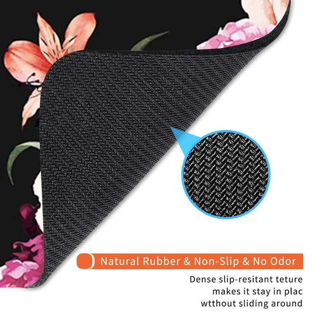 Alt view image 5 of 6 - Armanza Square Mouse Pad Pink Flower, Personalized Premium-Textured Custom Mouse Mat Design, Washable Mousepad Cloth, Non-Slip Rubber Base Computer Mouse Pads for Wireless Mouse