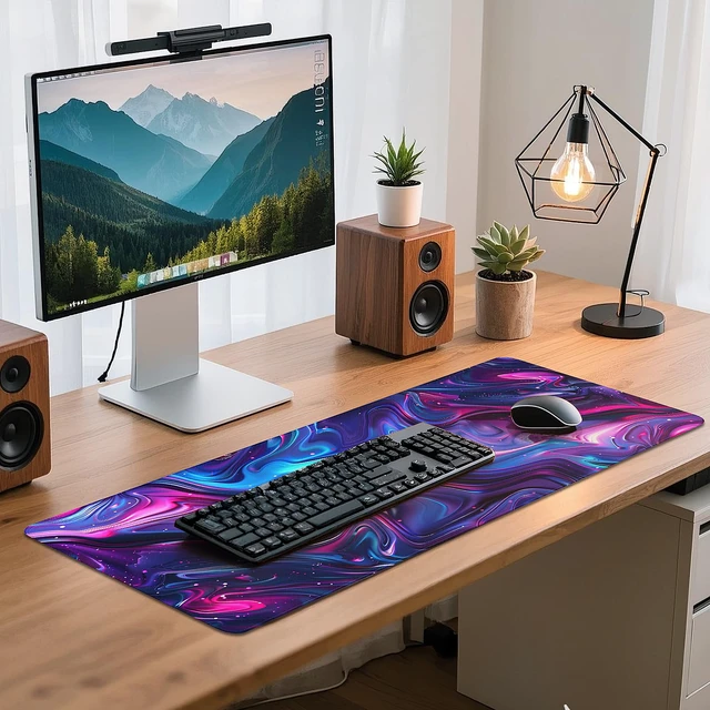 Alt view image 7 of 7 - Yuhijoy Gaming Mouse Pad - (31.5"×11.8") Topographic Large Mouse Pads for Desk - Desk Mat for Keyboard and Mouse with Non-Slip Base, Desks Pad Matfor Game/Office & Home