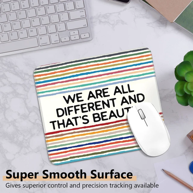 Alt view image 2 of 7 - Cquwb Inspirational Diversity Mouse Pad, Equality Motivational Rainbow Square Mousepad Mouse Mat with Anti-Slip Rubber Base for Computer Laptop Therapy Office Home Desk, 9.5x7.9 in