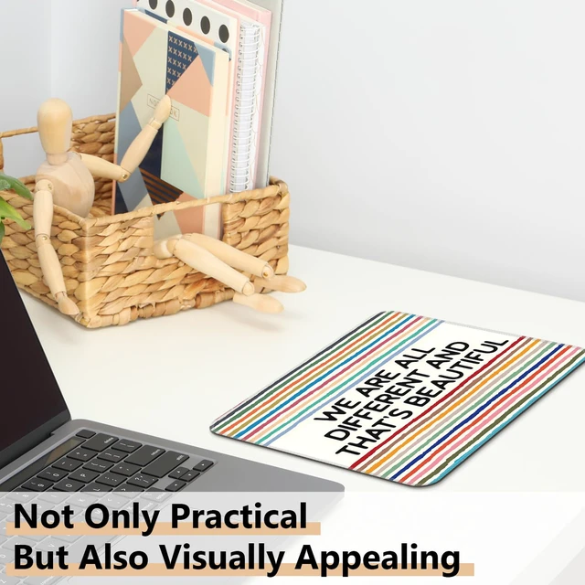 Alt view image 7 of 7 - Cquwb Inspirational Diversity Mouse Pad, Equality Motivational Rainbow Square Mousepad Mouse Mat with Anti-Slip Rubber Base for Computer Laptop Therapy Office Home Desk, 9.5x7.9 in