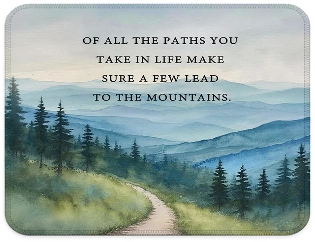 Main image of JOQUXI Inspirational Forest Mountain Mouse Pad, of All the Paths You Take in Life Motivational Mouse Pad for Home Office Computer Laptop Desk Accessories, 9.5x7.9 Inch