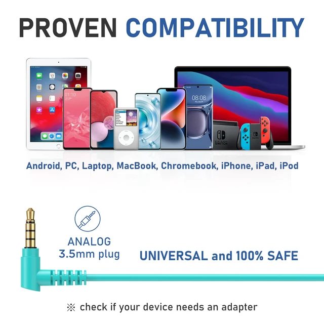 Alt view image 5 of 7 - LUDOS FEROX Wired Earbuds in-Ear Headphones, 5 Year Warranty, Earphones with Microphone, Noise Isolation Corded for 3.5mm Jack Ear Buds for iPhone, Samsung, Laptop, Kids, School Students - Turquoise