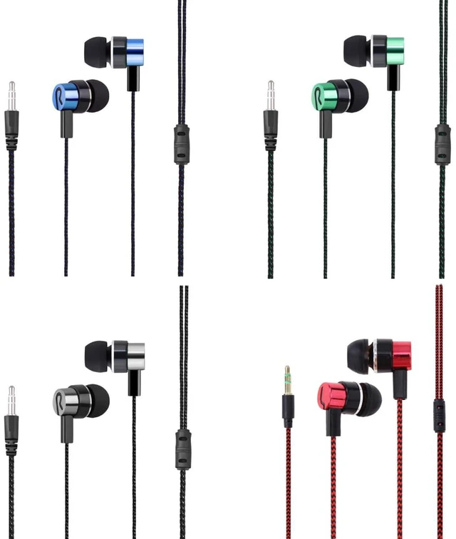Main image of CCeCCe 4 Pack Wired Earbuds 3.5MM 3 Pole Stereo Earphone in-Ear Headphone Without MIC 1Meter Braided Cord Headset for MP3 Cassette Recorder CD Player Music Phone Computer Laptop PC Tablet