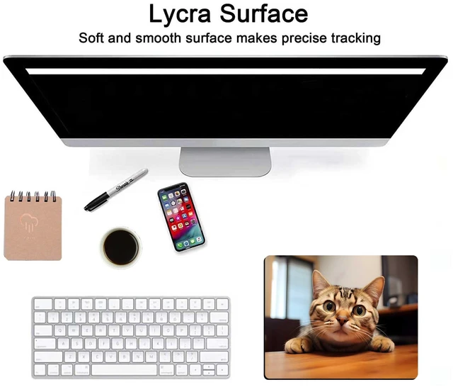 Alt view image 6 of 6 - Cute Cat Square Mouse Pads for Wireless Mouse,Small Office Computer Mousepad for Desk Laptop,Non-Slip Rubber Base Mouse Pads for Desk Laptop Computer