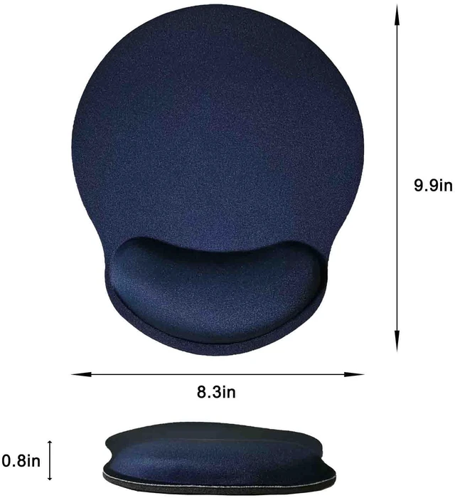 Alt view image 6 of 7 - Mouse Pad with Wrist Support, Ergonomic Mouse Pad with Memory Foam Wrist Rest Cushion, Non-Slip Rubber Base Gaming Mice Pad for Home Office Computer Laptop, Navy Blue