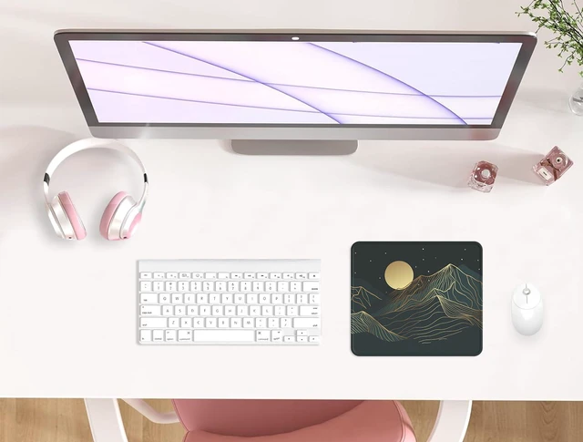 Alt view image 2 of 7 - eulps Mouse Pad with Stitched Edge, Multiple Patterns Computer Mouse Pads with Non-Slip Rubber Base, Washable Cloth Mousepad, for Gaming, Laptop, PC (Lunar Peaks)