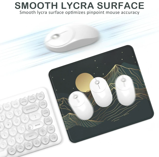 Alt view image 4 of 7 - eulps Mouse Pad with Stitched Edge, Multiple Patterns Computer Mouse Pads with Non-Slip Rubber Base, Washable Cloth Mousepad, for Gaming, Laptop, PC (Lunar Peaks)