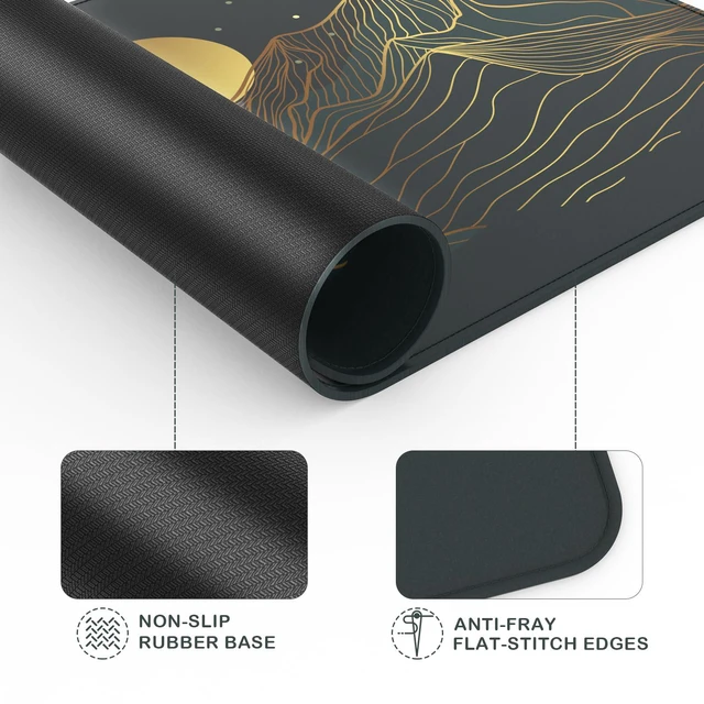 Alt view image 5 of 7 - eulps Mouse Pad with Stitched Edge, Multiple Patterns Computer Mouse Pads with Non-Slip Rubber Base, Washable Cloth Mousepad, for Gaming, Laptop, PC (Lunar Peaks)