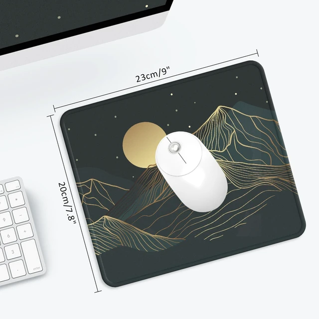 Alt view image 7 of 7 - eulps Mouse Pad with Stitched Edge, Multiple Patterns Computer Mouse Pads with Non-Slip Rubber Base, Washable Cloth Mousepad, for Gaming, Laptop, PC (Lunar Peaks)