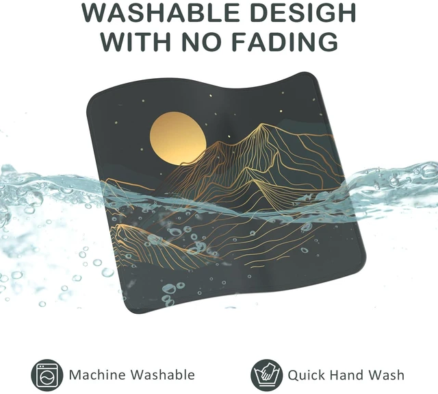 Alt view image 6 of 7 - eulps Mouse Pad with Stitched Edge, Multiple Patterns Computer Mouse Pads with Non-Slip Rubber Base, Washable Cloth Mousepad, for Gaming, Laptop, PC (Lunar Peaks)