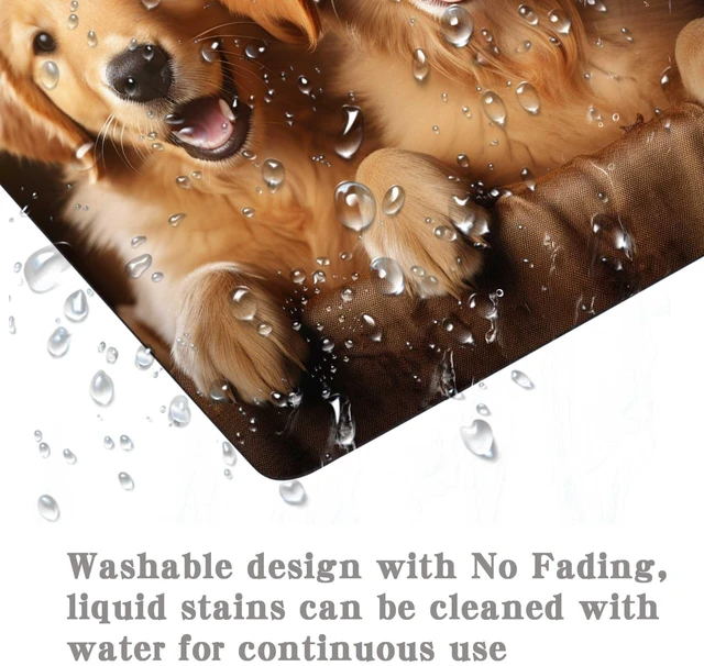 Alt view image 5 of 6 - Cute Dog Mouse Pad,Three Adorable Golden Retrievers Healing Smiles That Blend Seamlessly with The Warmth of a Lazy Afternoon Sun Mouse Pad, Non-Slip Rubber Base Mousepad Waterproof for Kids Desk Pad