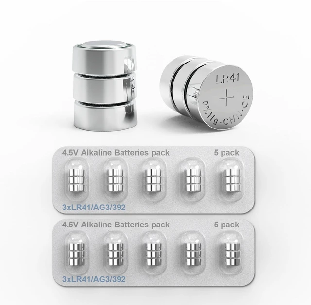 Main image of SUZEYAR 3x1.5V Button Coin Cell Batteries 3LR41 Button Batteries, 4.5V Replacement Batteries for Bore Sight, Toys, Keychain LED Flashlight, Replacement for 3xAG3, 3x392, 3xLR41Batteries, 10 Pack