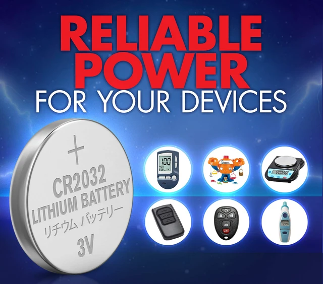 Alt view image 4 of 7 - Powermax ACDelco CR2032 3V Lithium Coin Cell Battery, Watch and Electronics Button Batteries, 10-Count,Silver,AC669