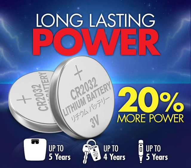 Alt view image 5 of 7 - Powermax ACDelco CR2032 3V Lithium Coin Cell Battery, Watch and Electronics Button Batteries, 10-Count,Silver,AC669