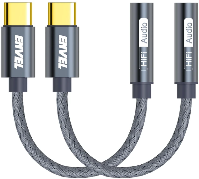 Main image of ENVEL USB C to 3.5mm Headphone Jack Adapter, 2 Pack Aux to USB C Adapter | USB C to Aux Audio Dongle Cable Cord Compatible with iPhone 17 16 15 Pro Max Samsung Galaxy S25, iPad Pro M2 M3 M4, Pixel 9
