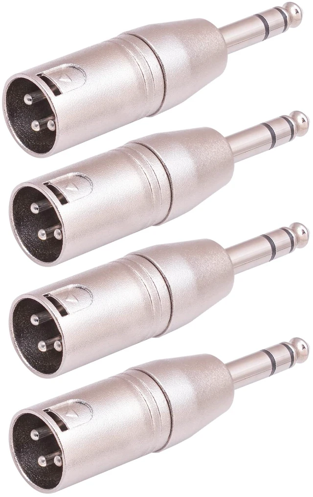 Main image of Smithok 4 Pack 1/4" TRS to XLR Adapter, Balanced Quarter Inch 6.35mm Male to XLR Male Adapters