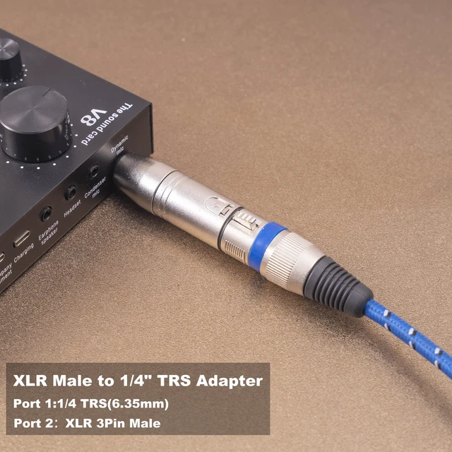 Alt view image 5 of 6 - Smithok 4 Pack 1/4" TRS to XLR Adapter, Balanced Quarter Inch 6.35mm Male to XLR Male Adapters
