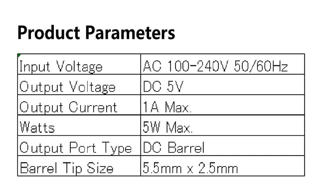 Alt view image 4 of 7 - 5V 1A DC Power Supply Adapter, 100-240V AC to DC 5V 1A 0.8A 0.5A 450mA | Power Adapter Cord with Connector Size 5.5x2.5mm Barrel Interface, Black