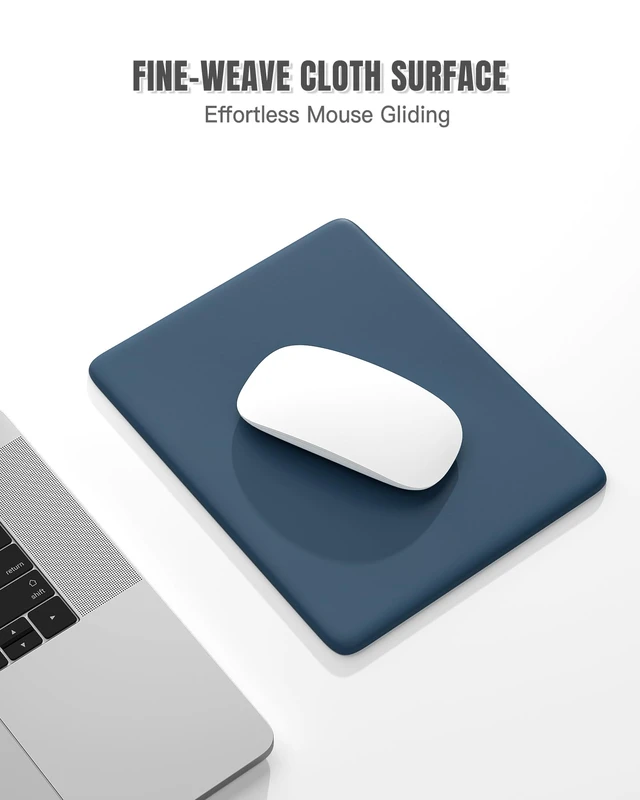 Alt view image 3 of 7 - Auhoahsil Small Mouse Pad, 7.1 x 8.7 x 0.2 in Thick Computer Mousepad with Anti-Slip Silicone Base, Portable & Washable Mini Desk Mats, Cute Mouse Mat for for Laptop Wireless Travel Gaming, Navy Blue